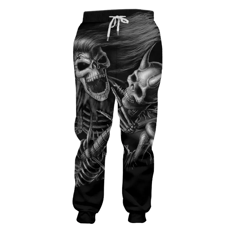 baggy sweatpants UJWI Men's 3D Printed Long Hair And Angle Skull Pants Man Black White Big Size Hip Hop Street Clothing Sweatpants 5XL orange sweatpants