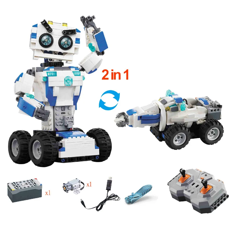 

51028 606pcs The 2 in 1 remote control Robot set Building Blocks Bricks children toys gift