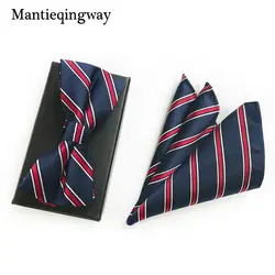 Mantieqingway Для мужчин S Бизнес галстук + hankerchief комплект с цветочным принтом для свадьбы Галстуки для Для мужчин Повседневное платок Костюмы
