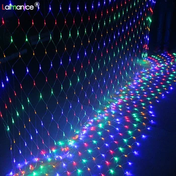 

LED Net Mesh String Light 1.5x1.5M 2x2M 3x2M 6x4M TV Backgroun Decorate Garden Fairy Light Christmas Wedding Party Holiday Light