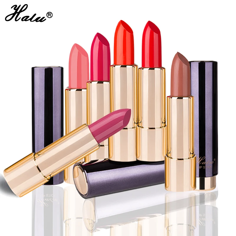 

Beauty 3.6g Lipstick Halu Brand Food Grade Healthy Moisturizer Smooth Waterproof 6 Fashion Color Long Lasting Matte Lipstick