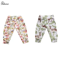 Для новорожденных, для маленьких мальчиков и девочек Летняя Новинка г. свободные плавки с принтом оленя узор легинсы, шаровары, штаны