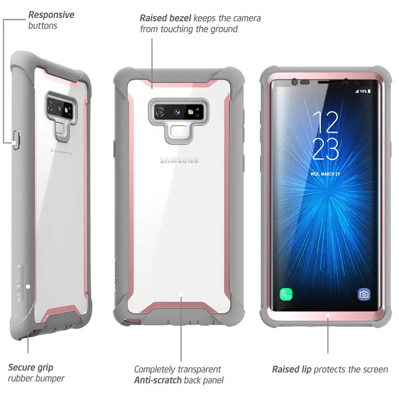 Чехол i-Blason для samsung Galaxy Note 9, серия Ares, полный корпус, прочный, прозрачный, бампер, чехол со встроенной защитой экрана