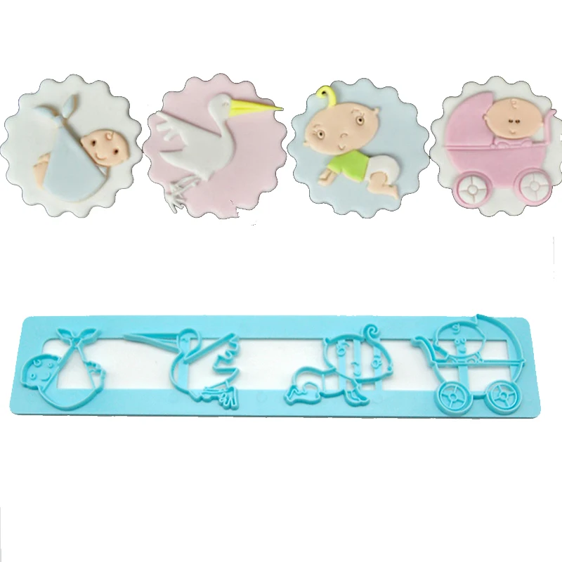 Kitchen-DIY-Creative-Baby-Plastic-Fondant-Cutter-Baby-Carriage-Cake-Mold-Duck-Fondant-Mold-Cake-Decorating