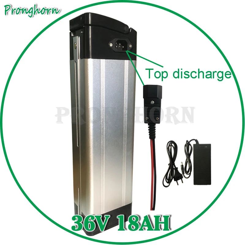 36V 10ah 500W Silver Fish Electric bike Lithium Battery with 20A BMS and Charger