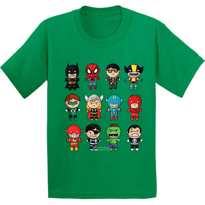 100 Cotton,Baby Super Hero Pattern Children T shirt Kids Cartoon