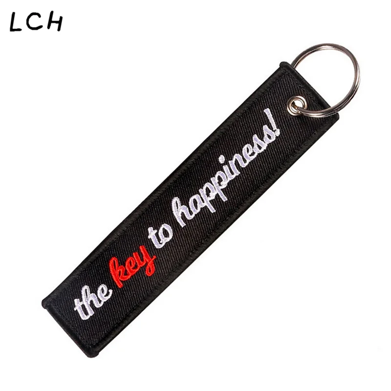 

Fashion Key Tag Bijoux Keychain for Motorcycles The Key to Happiness Key Fobs Key Ring Chaveiro Remove Before Flight Brand Tag