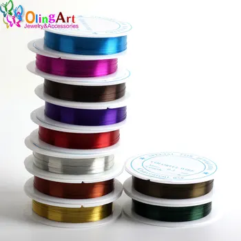 

OlingArt 0.4MM 12M/Roll Wire line mixed multicolor plated Beaded Crafts Wire DIY choker Bracelet necklace jewelry making 2019