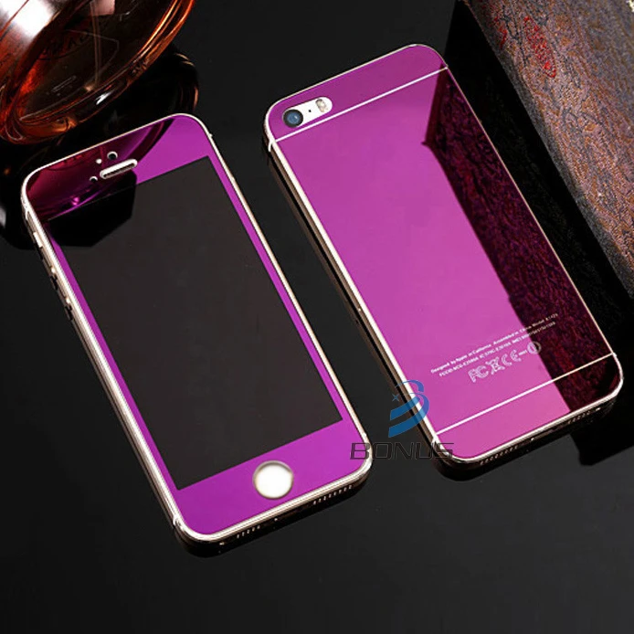 bilder für 10 sätze/los boluxe colorful front + zurück plating spiegel gehärtetem glas für iphone 5 5 s 6 6 plus 7 7 plus schutzfolie bilder für 10 sätze/los boluxe colorful front + zurück plating spiegel gehärtetem glas für iphone 5 5 s 6 6 plus 7 7 plus schutzfolie