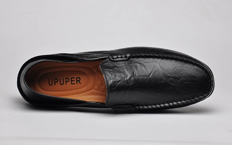 Большие размеры: 38-47, обувь из натуральной кожи мужские кожаные мокасины повседневные мужские лоферы без шнуровки, черные дышащие туфли для вождения