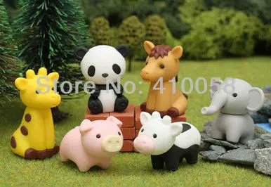 

Free Shipping 20 Pcs Cute Animal Shaped Eraser Cartoon Designing for Dsicount Stationery Collection Wholesale Price