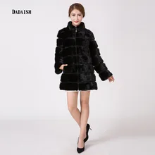75 cm long, Ms. natural mink fur warm coat free shipping