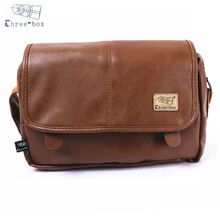 Three-Box Men Messenger Bag Polyurethane Leather Casual Crossbody Vintage School Satchel Business Shoulder Bags For Man 3438