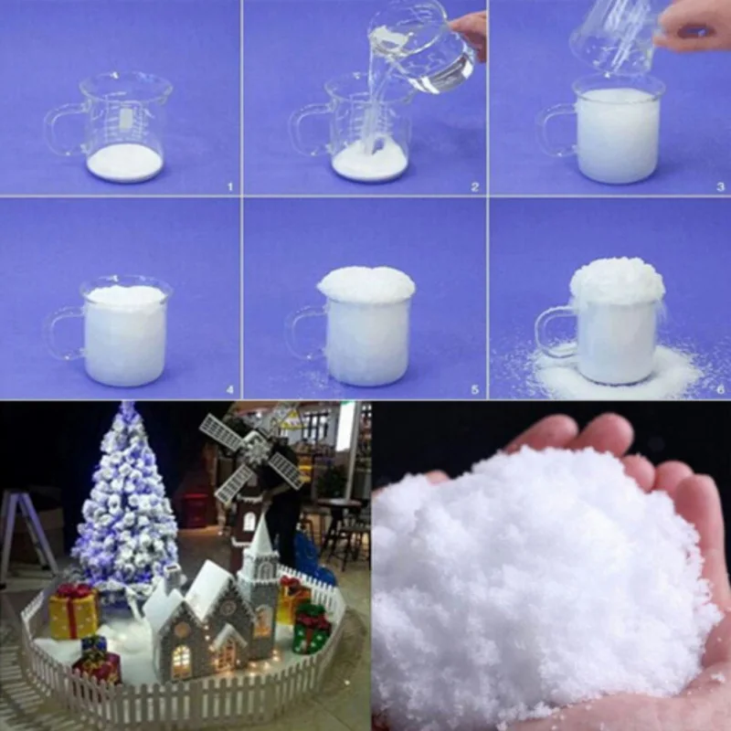 Artificial Instant Fake Fluffy Snow Man-Made Magic Sensory Frozen Christmas Party Wedding winter Decoration navidad snowflake