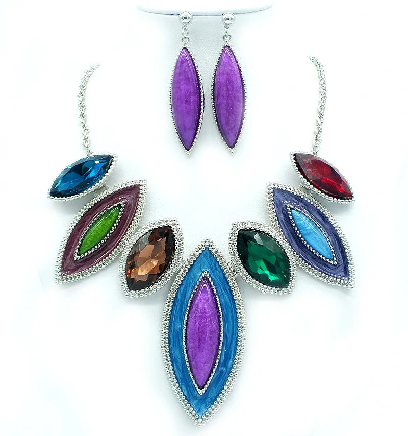 Multi color Brand Jewelry set Women's Party Gift Resin Statement