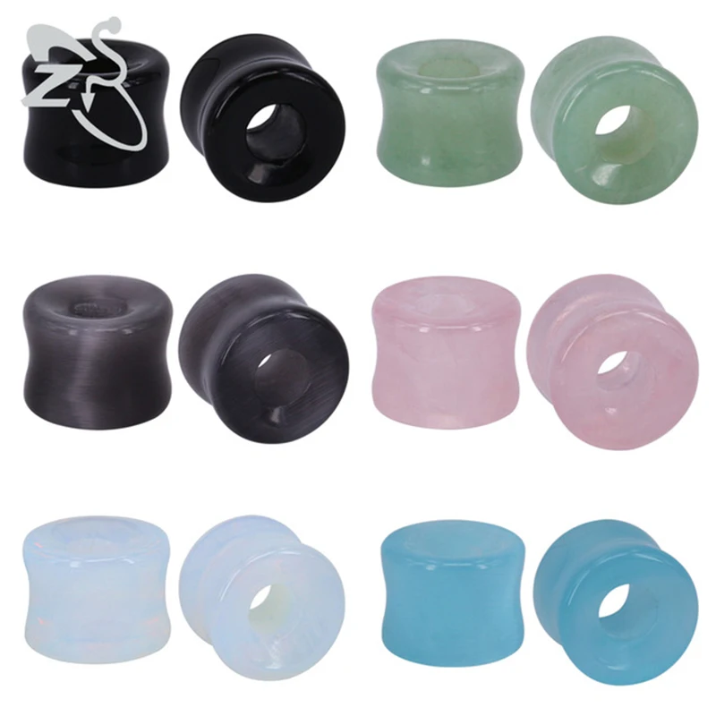 Buy 7 Colors Stone Ear Plug Double Flared Natural