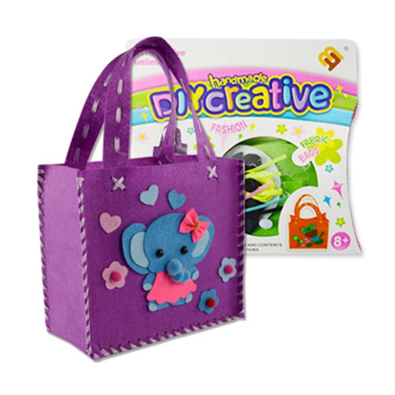 

Creative diy elephant handmade toy cartoon bag non-woven children's handbag bag baby homework