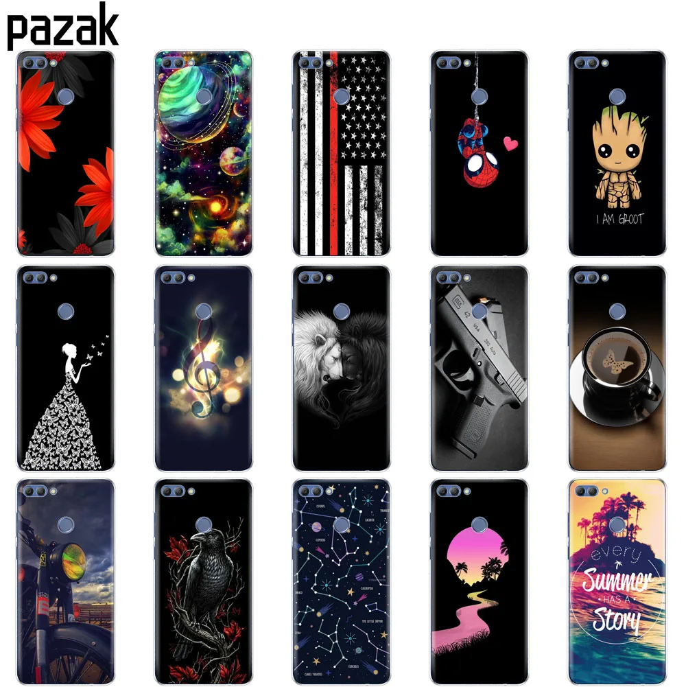 حافظة لهاتف Huawei P الذكية 2018 حالة التمتع 7 S غطاء خلفي سيليكون ناعم لهواوي P الذكية Coqa طباعة رسمت قذائف أكياس Fundas