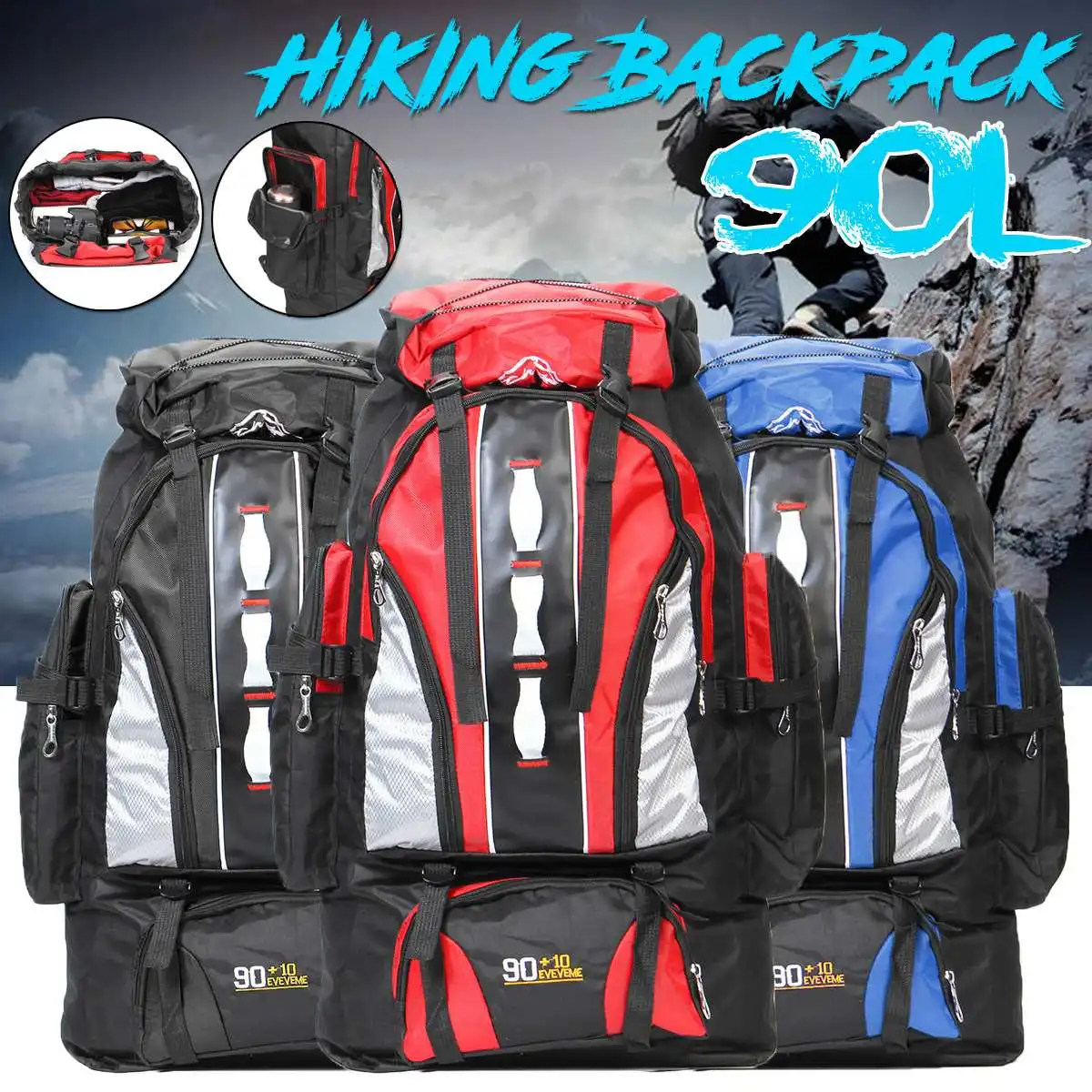 

90L Nylon Rucksack Bag Waterproof Backpack Outdoor Sport Camping Hiking Luggage Bag Travel Backpacks Tactical bag shoulder