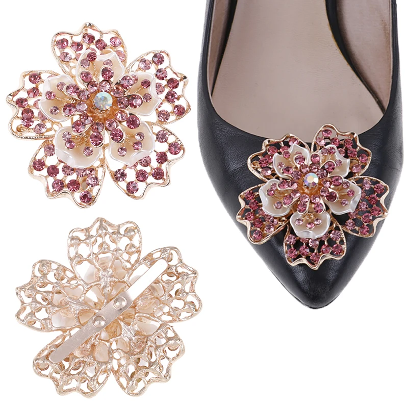 1 шт.; обувь со стразами; очаровательное металлическое украшение на обувь; женская обувь с цветочным узором и кристаллами; Свадебная обувь с