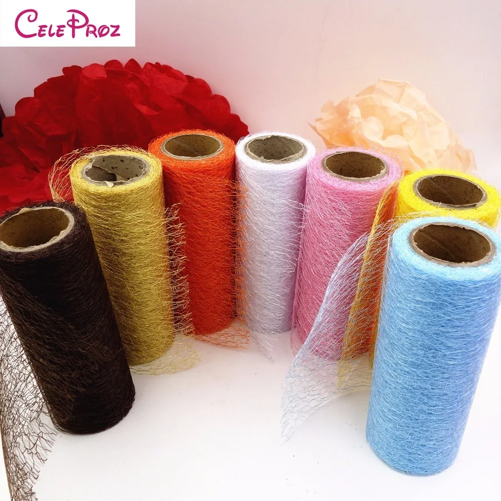 

6inch 10Yards 15cm Big Hole Spiderweb Net Tulle Mesh Fabric Roll for Tutu Skirt Poms Flower Wrap Packing DIY handmade articles