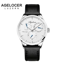 Agelocer brand fitness watch original design mechanical wristwatch Male Clock Casual Fashion watch power reserve 42