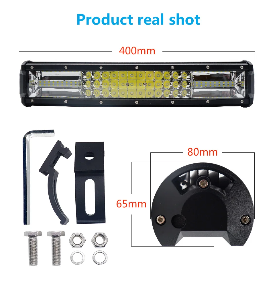Ldrive Tri-ряд 16 дюймов 216 Вт кри фишек светодиодный свет работы бар бездорожья дальнего Combo луча для jeep Грузовик внедорожник ATV 4x4 4WD 12 В 24 В