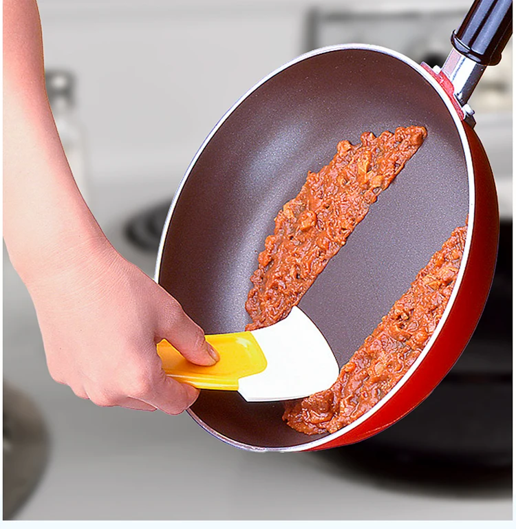  Creative Silicone Scraper Plate Rubber Spatula Kitchen Residue Baking Clean Pot Scraping Spatula Ba