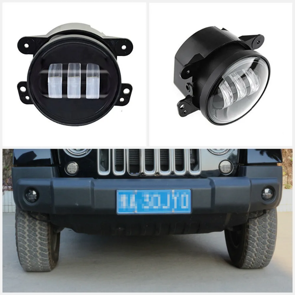 4 дюйма 30 Вт светодиодные круглые противотуманные фары для Jeep JK CJ TJ Wrangler 2011 2012 Dodge