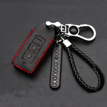 

QualityLeather Car Key Fob Case Cover Shell for Mitsubishi Eclipse Cross ASX Key Case for Car Keychain Keybag Car Accessories