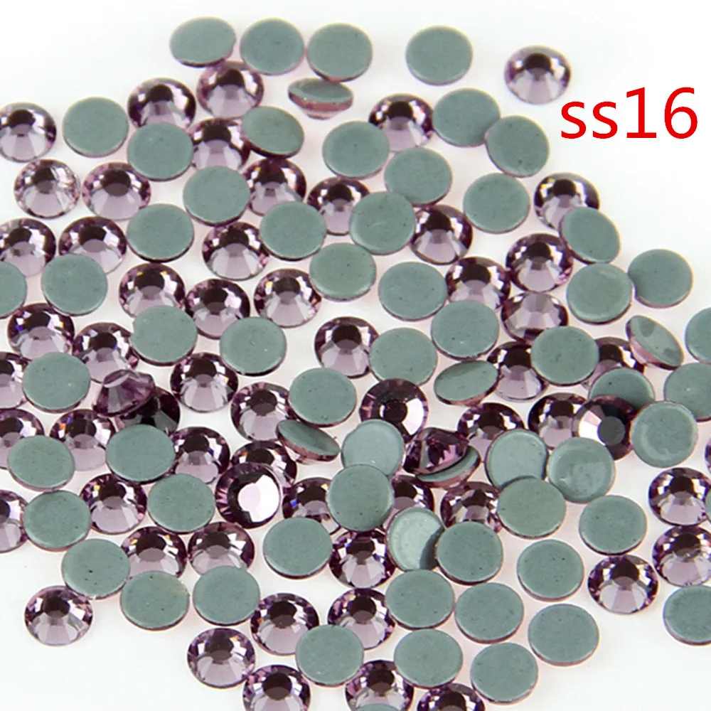 

Wholesale 200 Gross Lt .Amethyst AAAA+ Grade Flatback Stone DIY Rhinestone SS16 DMC With Iron For Wedding Clothing