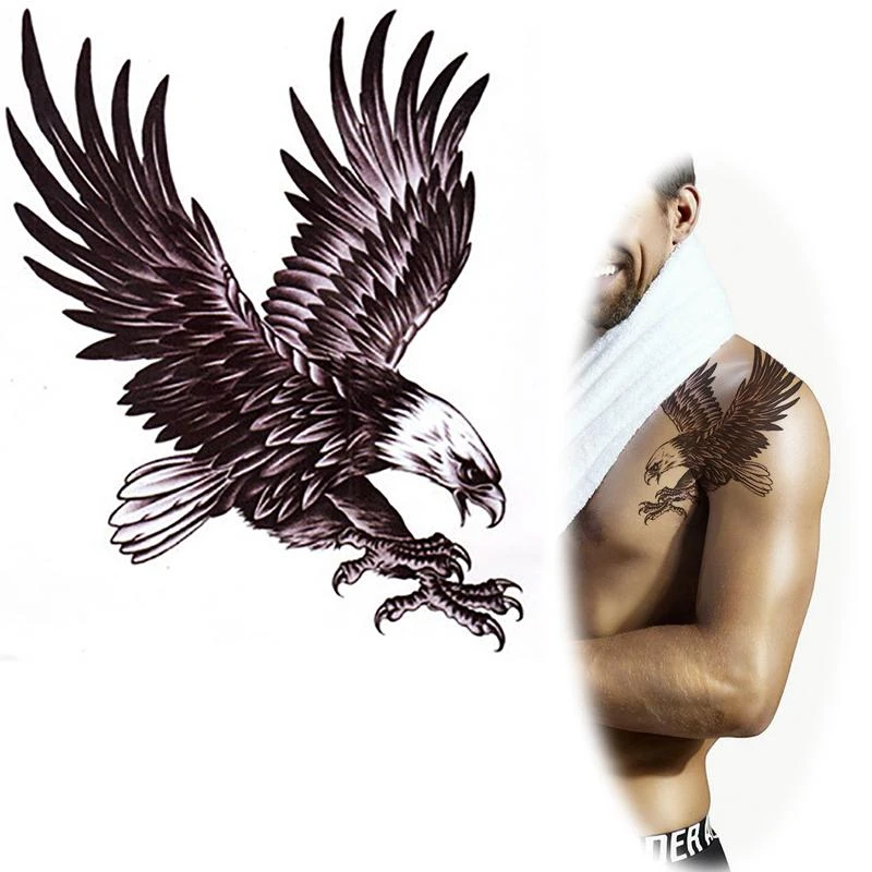 20x22 Cm Grossen Schwarzen Adler Totem Tattoo Arm Flying Eagle Fake Tattoo Fur Manner Wasserdicht Temporare Tattoos Aufkleber Mqa21 Tattoo For Men Fake Tattootattoo Arm Aliexpress