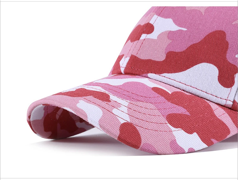  Women Baseball Cap Pink Hip Hop Hat Adjustable Camouflage Curved Bill Sports Outdoor Accessory (1)