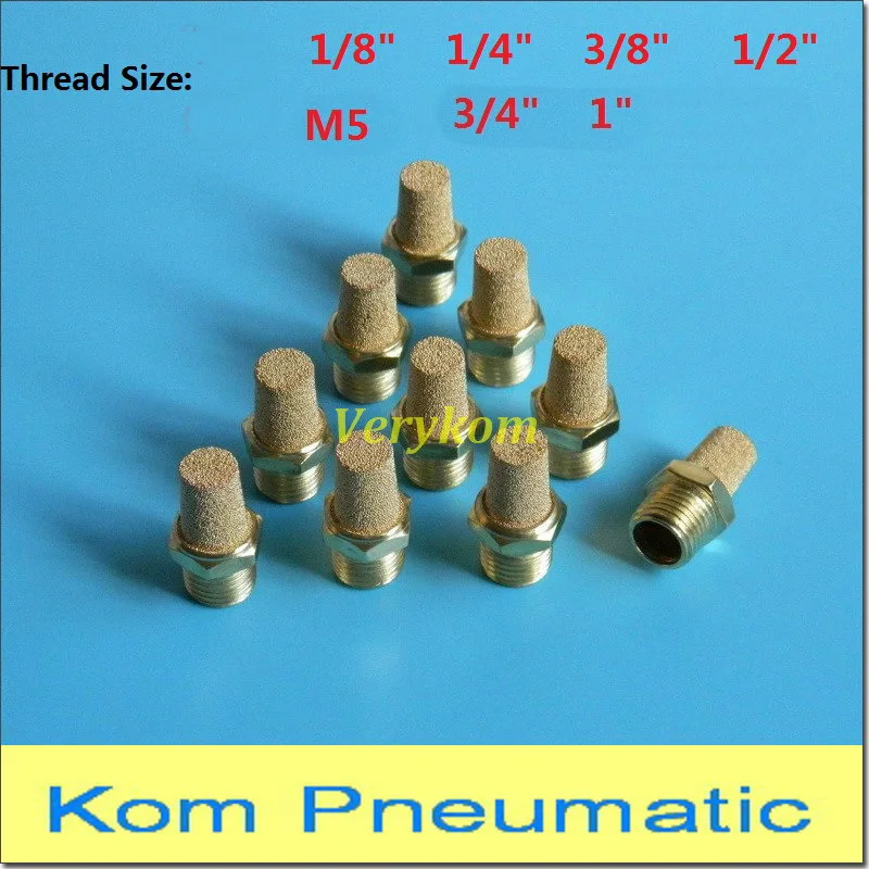 10pcs/lot Pneumatic Brass Exhaust Muffler 1/8" 1/4" 3/8" 1/2" 1" bsp