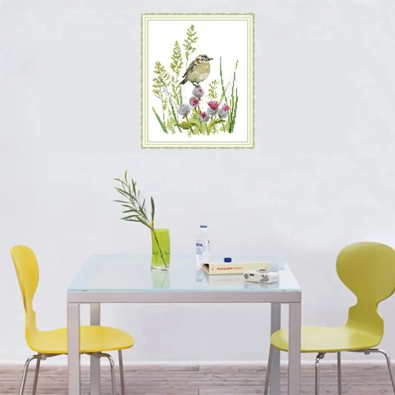 

A Little Bird DIY Handmade Needlework Counted 14CT Printed Cross Stitch Embroidery Kit Set Home Decoration