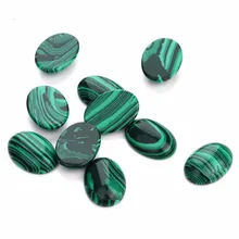 LOULEUR 10 teile/los 10*14/13*18/18*25mm Malachit Natürliche Stein Cameo Cabochon Perlen Diy Cabochon Einstellung erkenntnisse Schmuck Machen