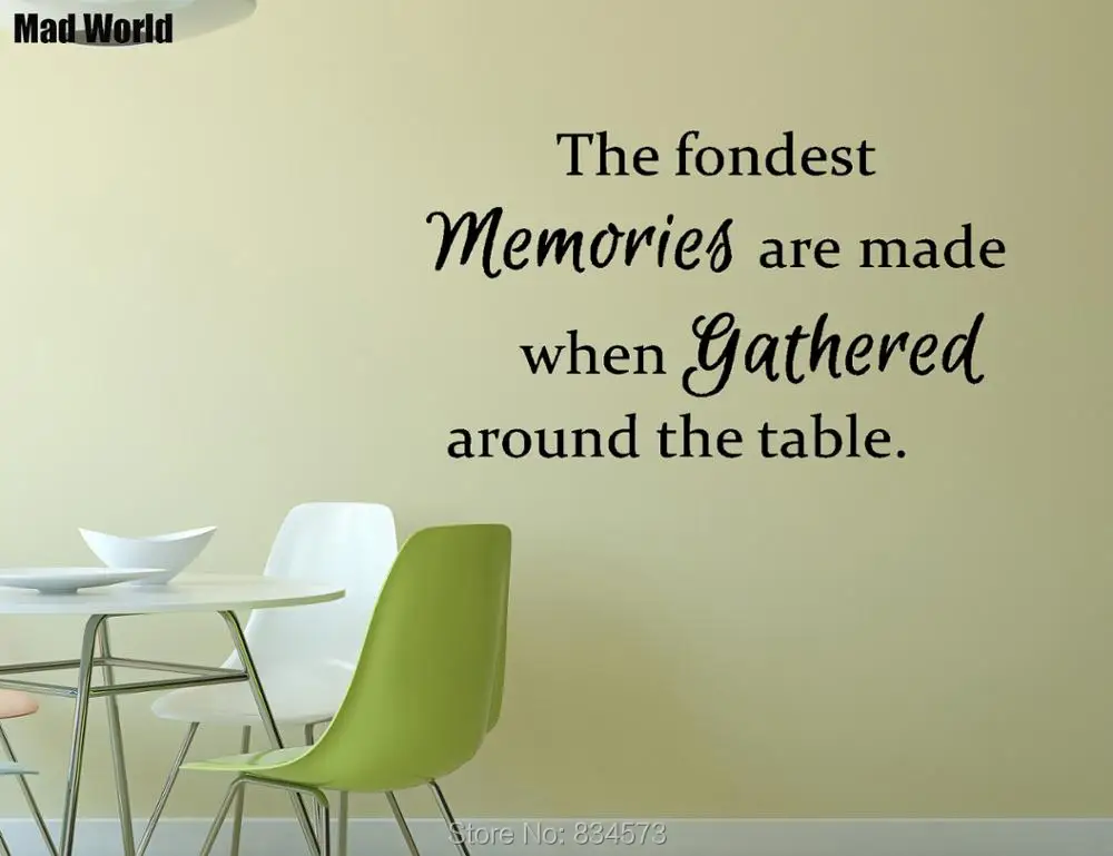 Mad World The Fondest Memories table kitchen Wall Art Stickers Wall