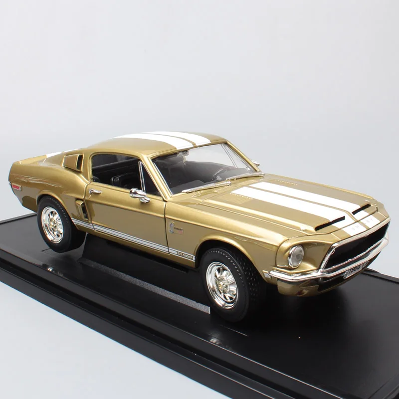 1/18 большой масштаб Классика Ретро Старый Ford Shelby Mustang GT 500KR 1968 гоночный литой автомобиль металлическая Модель автомобиля игрушки подарки для детей