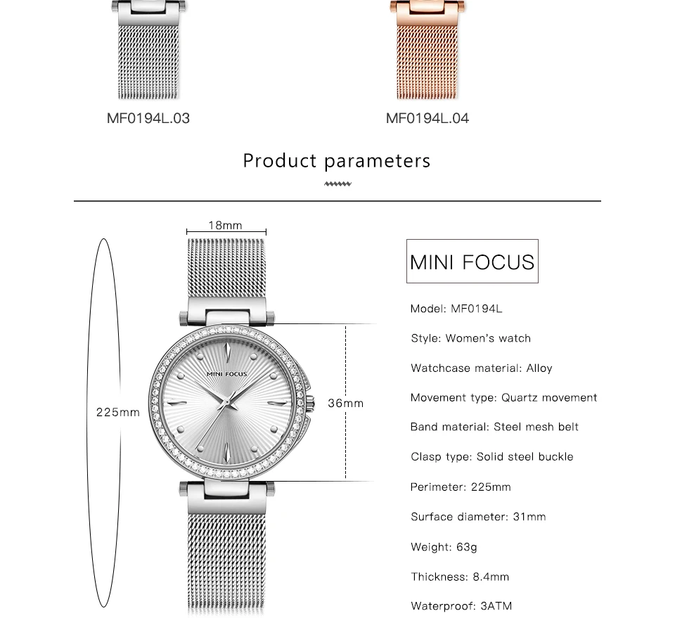 Мини фокус, золотые водонепроницаемые кварцевые женские часы, ультра тонкий сетчатый ремешок, украшенный кристаллами, чехол, женские часы, лучший бренд класса люкс