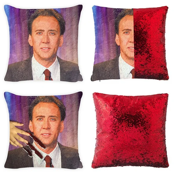 Подушка «Русалка» чехол Nicolas Cage Magic Pillowslip обратимая наволочка с блестками Декоративная Подушка Чехол Скрытая забавная - Цвет: C