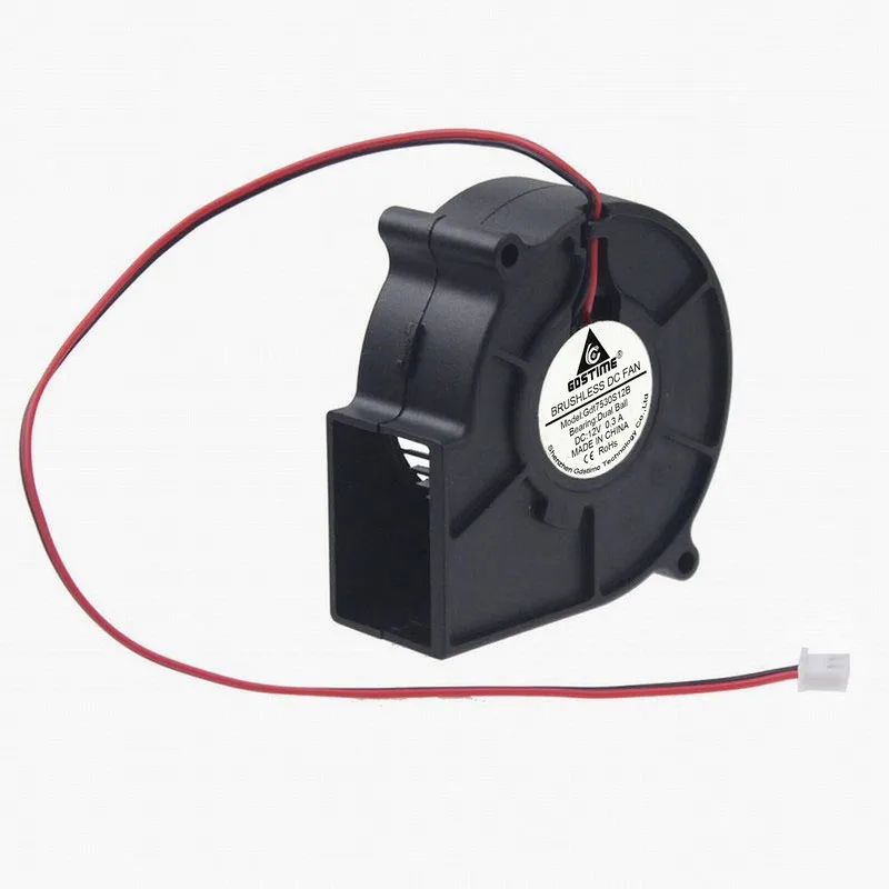 10 Pcs Gdstime DC 12V 75x30mm Two Ball Bearing Cooler Brushless Exhaust