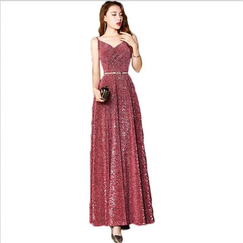 Высокий воротник вечернее платье с блестками Длинные вечерние платья vestido de festa longo вечернее платье vestido de novia abendkleider SA131