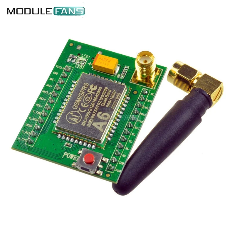 

Smart Electronics GPRS Module GSM Module A6 SMS Speech Board Wireless Data Trans Adapter Plate 3.3V-4.2V Quad-band AT
