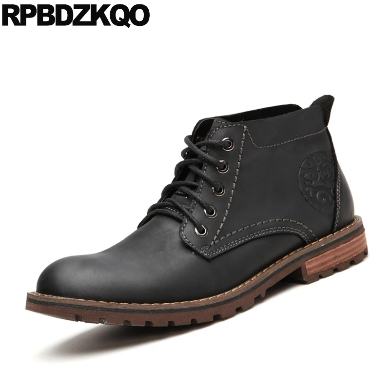 

Black High Top Fur Fall Full Grain Shoes Working Flat Safety Work Autumn Genuine Leather Yellow Mens Winter Boots Warm Booties