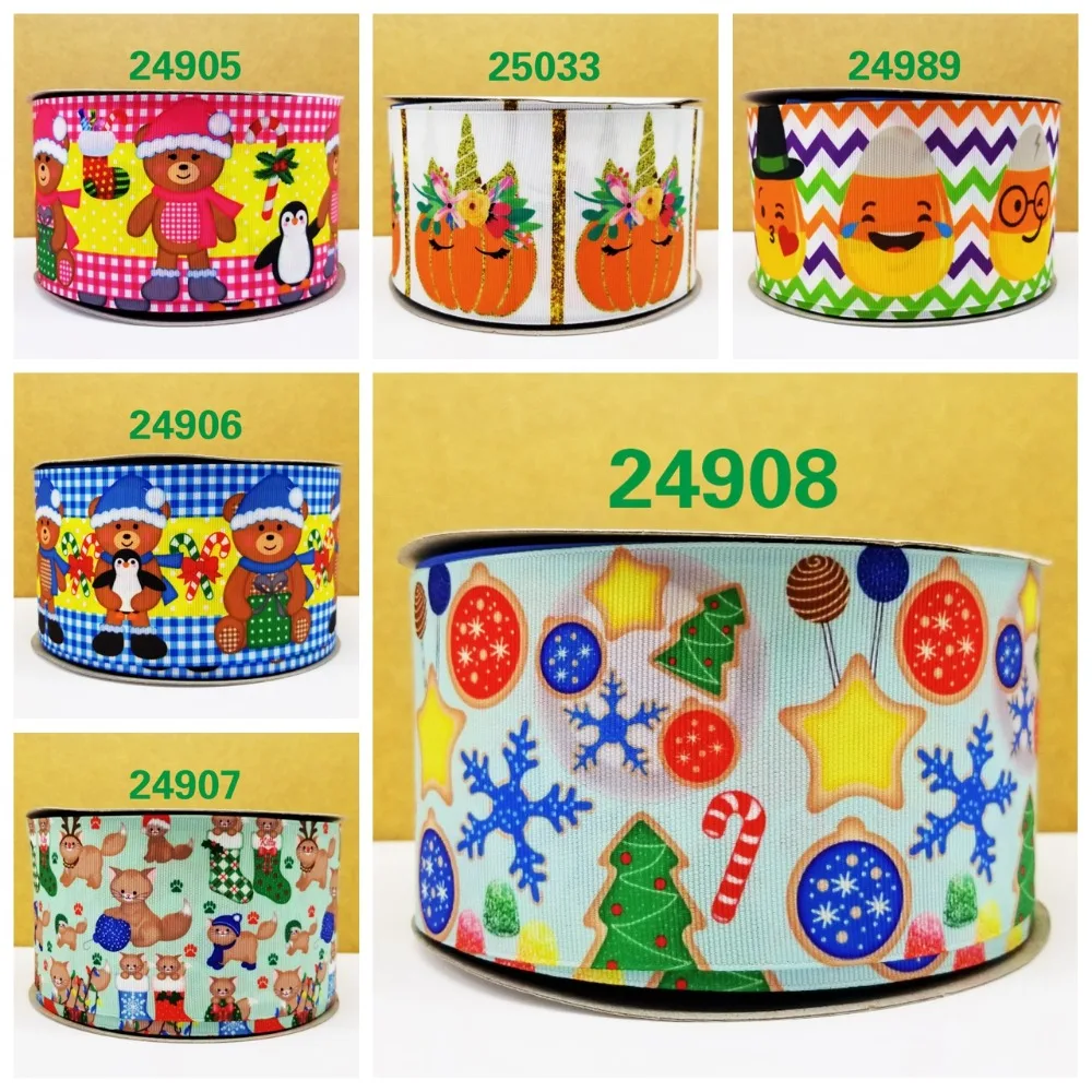 

Cartoon printed grosgrain ribbon ,satin ribbon 10 yards . 24905-
