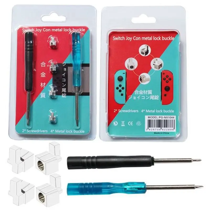 

4 Pcs Alloy Buckle Lock For NS-Nintendo Switch NX Joy-Con Controller + 2 Screwer