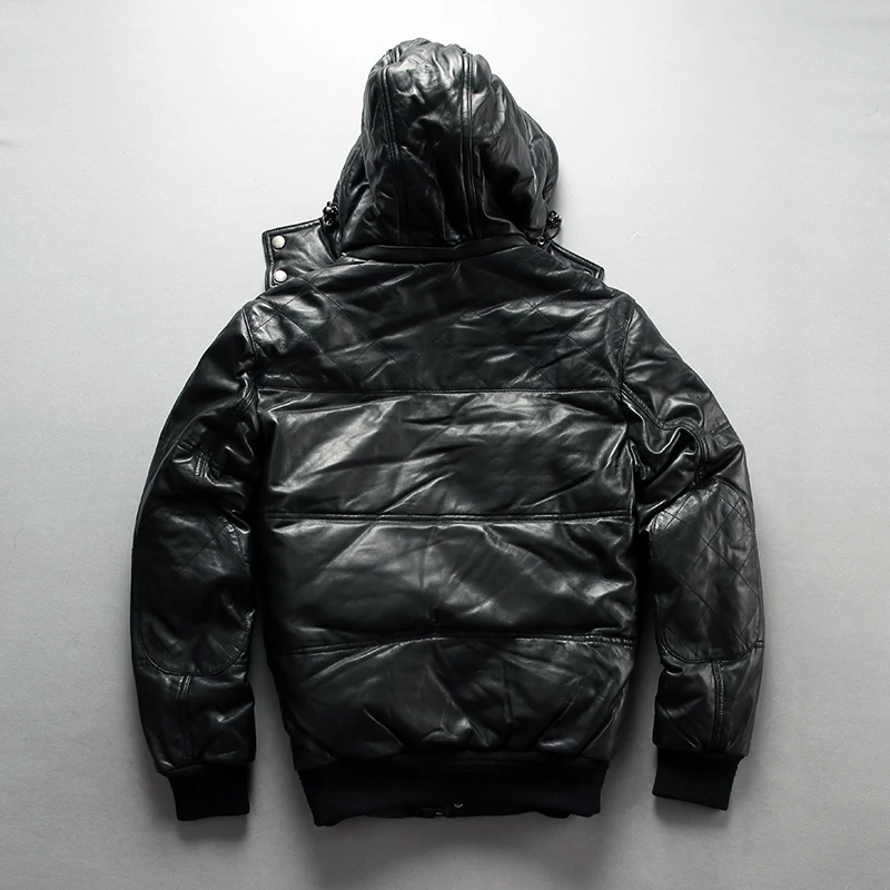 Great Value 22055 Read Description! Asian size super warm mens genuine sheep leather down jacket very warm sheep skin winter leather jacket