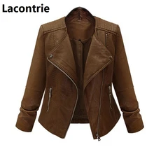 Большие размеры 5XL новые модные женские зауженные кожаные куртки Короткие Куртки из искусственной кожи женские свободные кожаные пальто Весенняя верхняя одежда T214