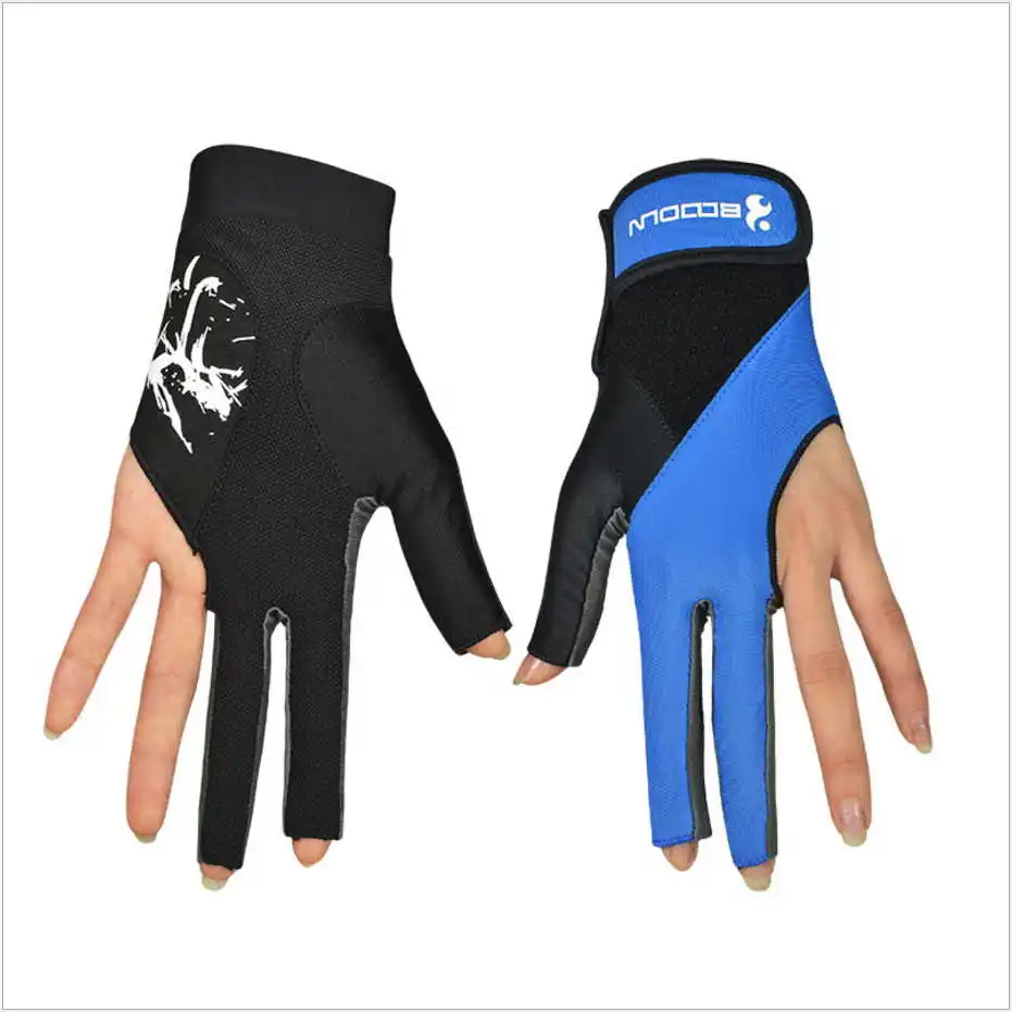 1 Piece Boodun Billiard Pool Shooters 3 Fingers Left Hands font b Gloves b font Lycra