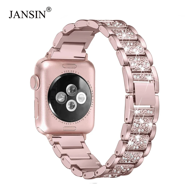 For Apple Watch band 40mm 44mm 38mm 42mm women Diamond Band for Apple Watch series 4 3 2 1 iWatch bracelet stainless steel strap